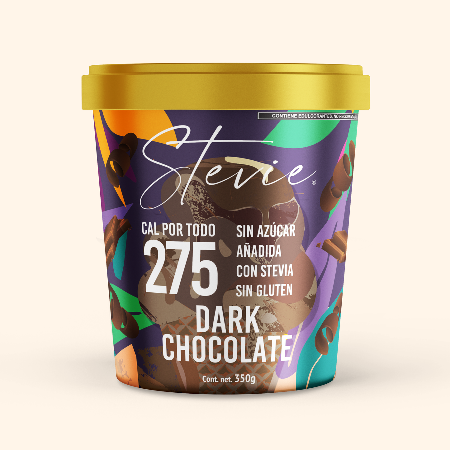 STEVIE Helado Sin Azúcar Chocolate Obscuro  350g