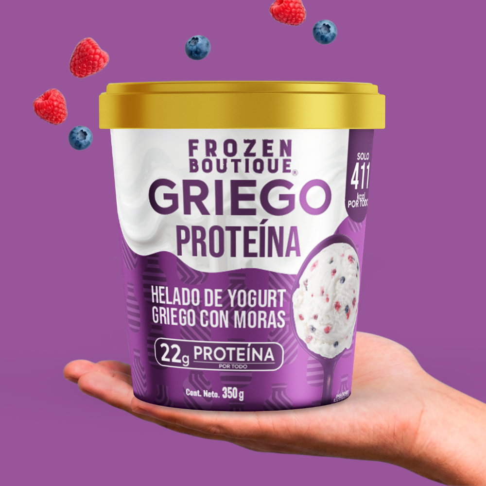 Frozen Boutique Helado Proteína Griego Moras 350 g