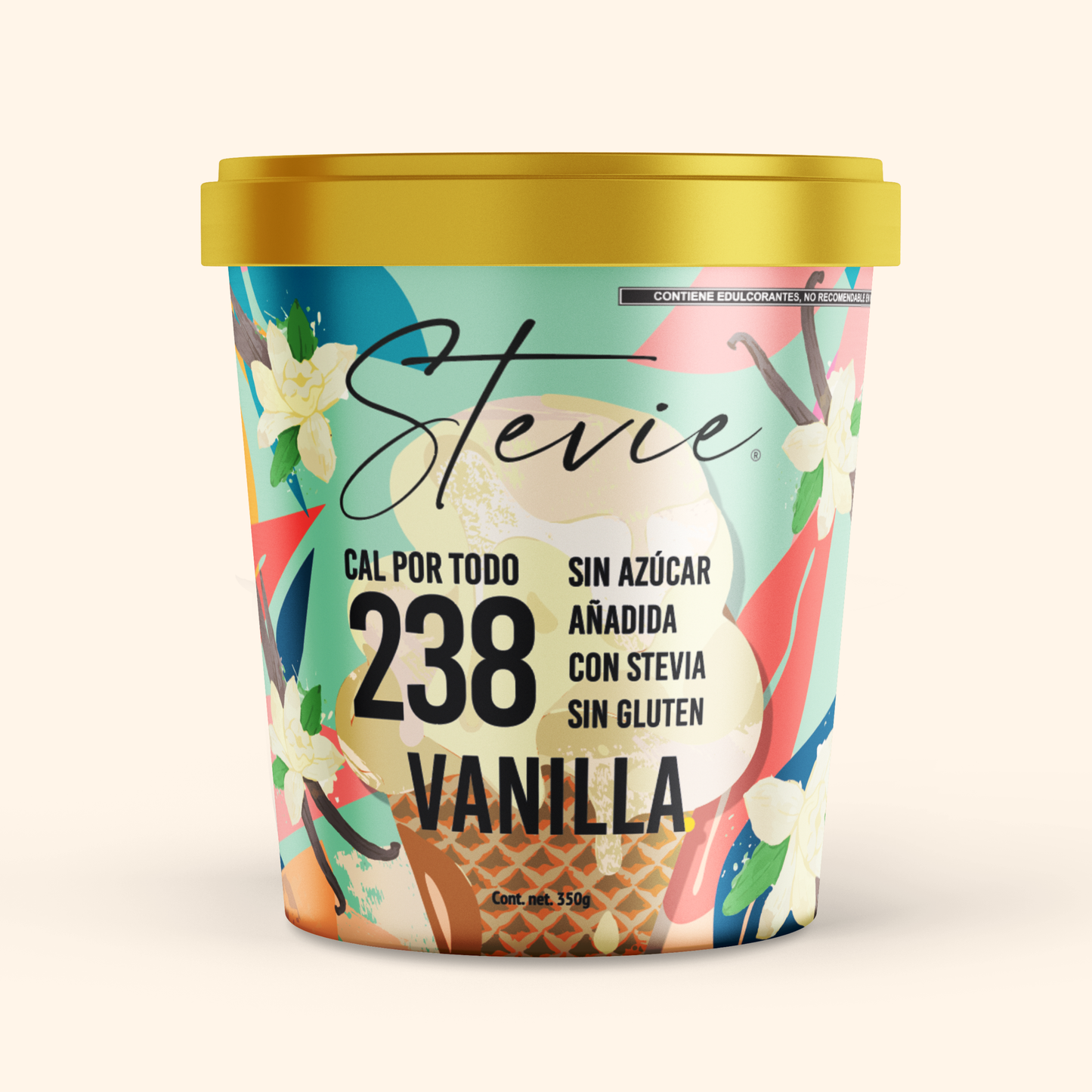 STEVIE Helado Keto Sabor Vanilla 350g