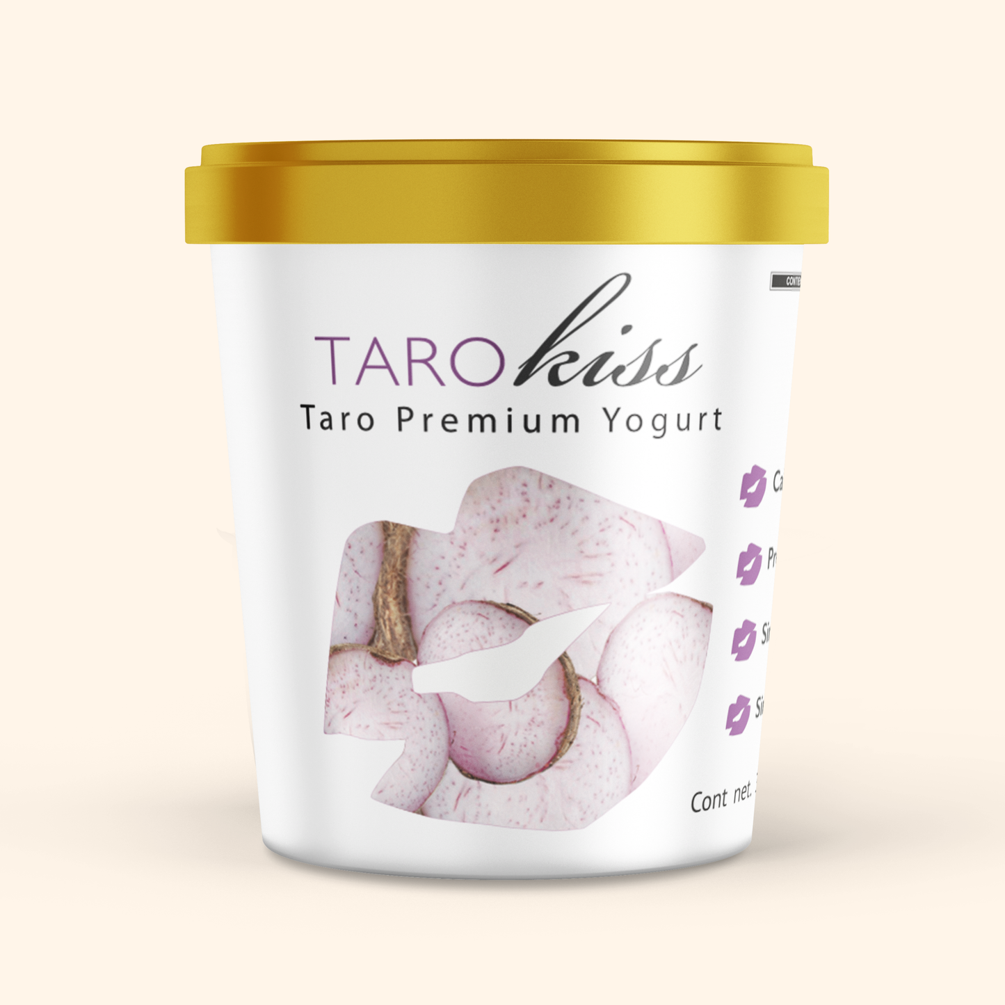 YOGURT KISS  Helado de Yogurt gourmet Taro kiss 473ml
