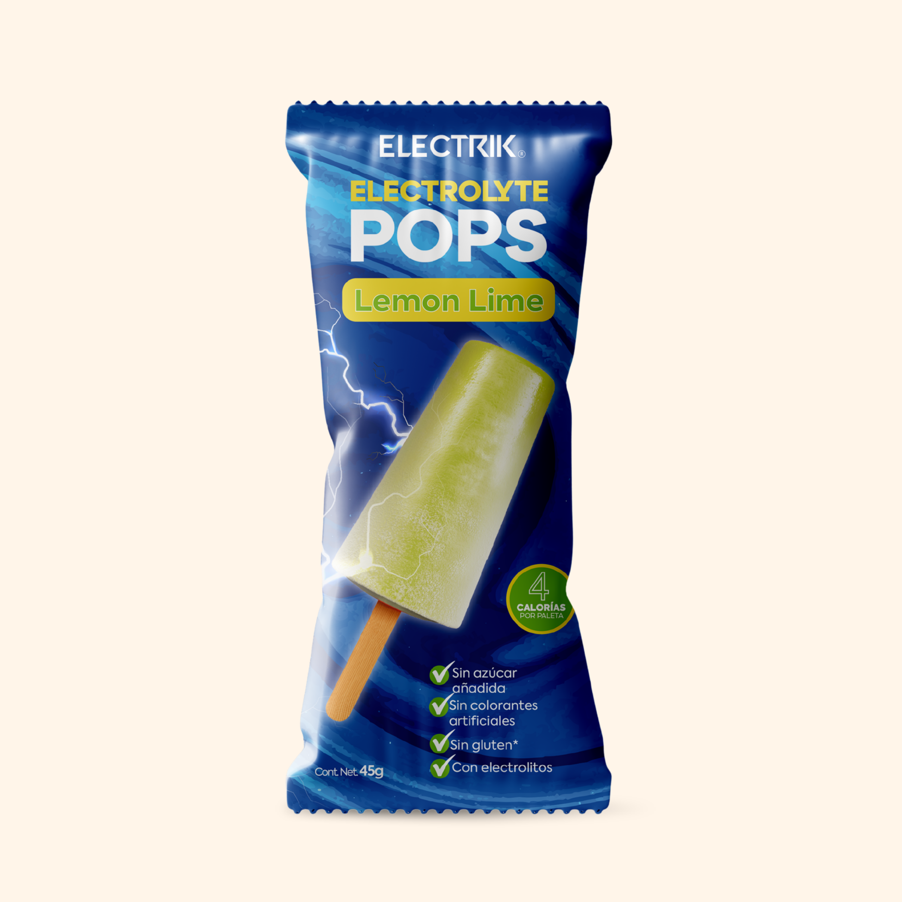 ELECTRIK Paleta con Electrolitos sabor Lemon lime 45g