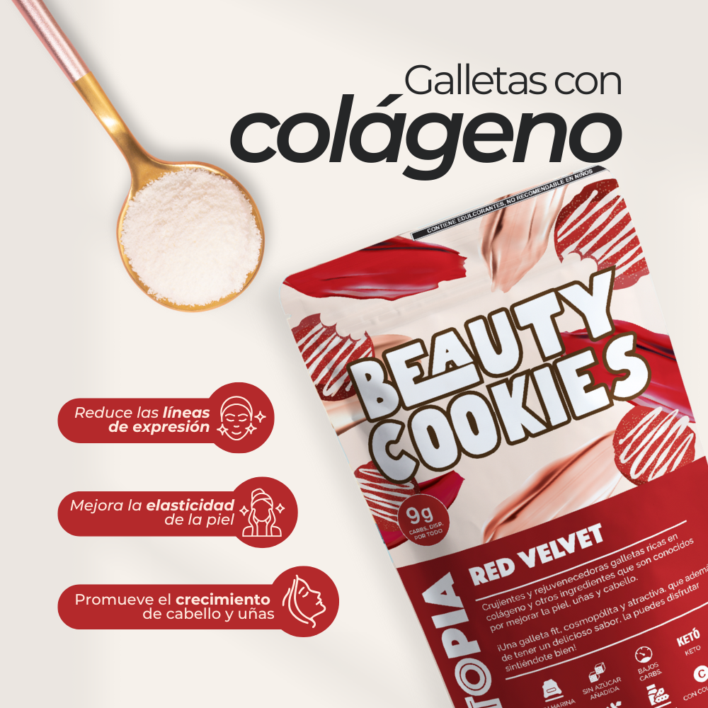 KETOPIA Galletas Con Collageno Snack pack Red velvet 40g - Frozen-Boutique