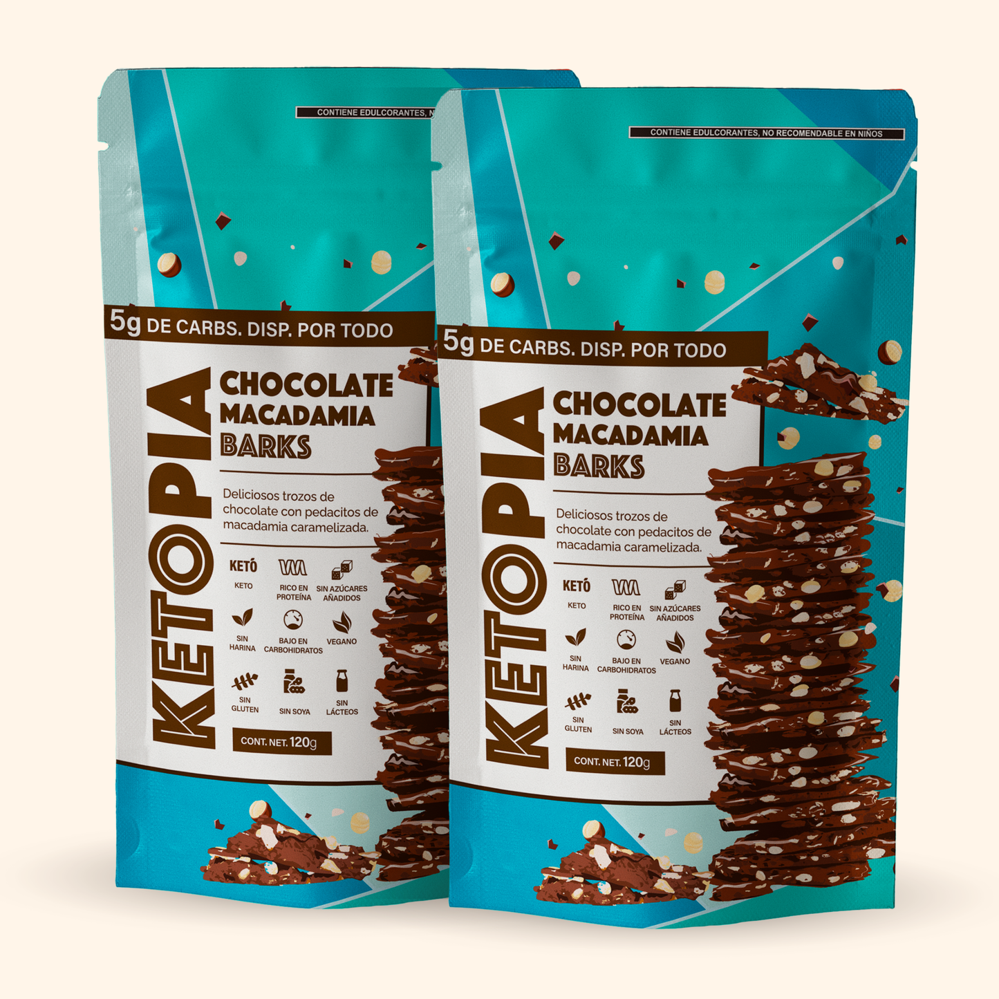 Ketopia Barks Chocolate Macadamia 2 pack -120g