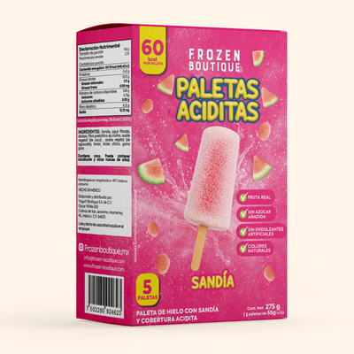 Frozen Boutique Paletas Aciditas Sandía Caja 5 Pack 275 g