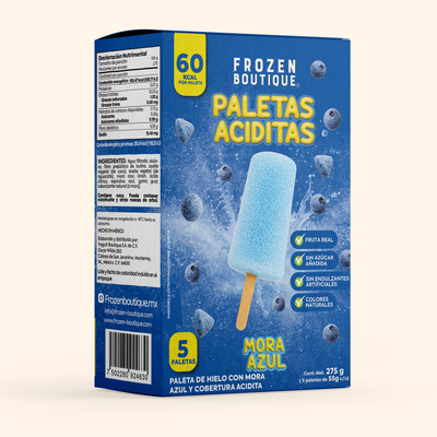 Frozen Boutique Paletas Aciditas Mora Azul Caja 5 Pack 275 g