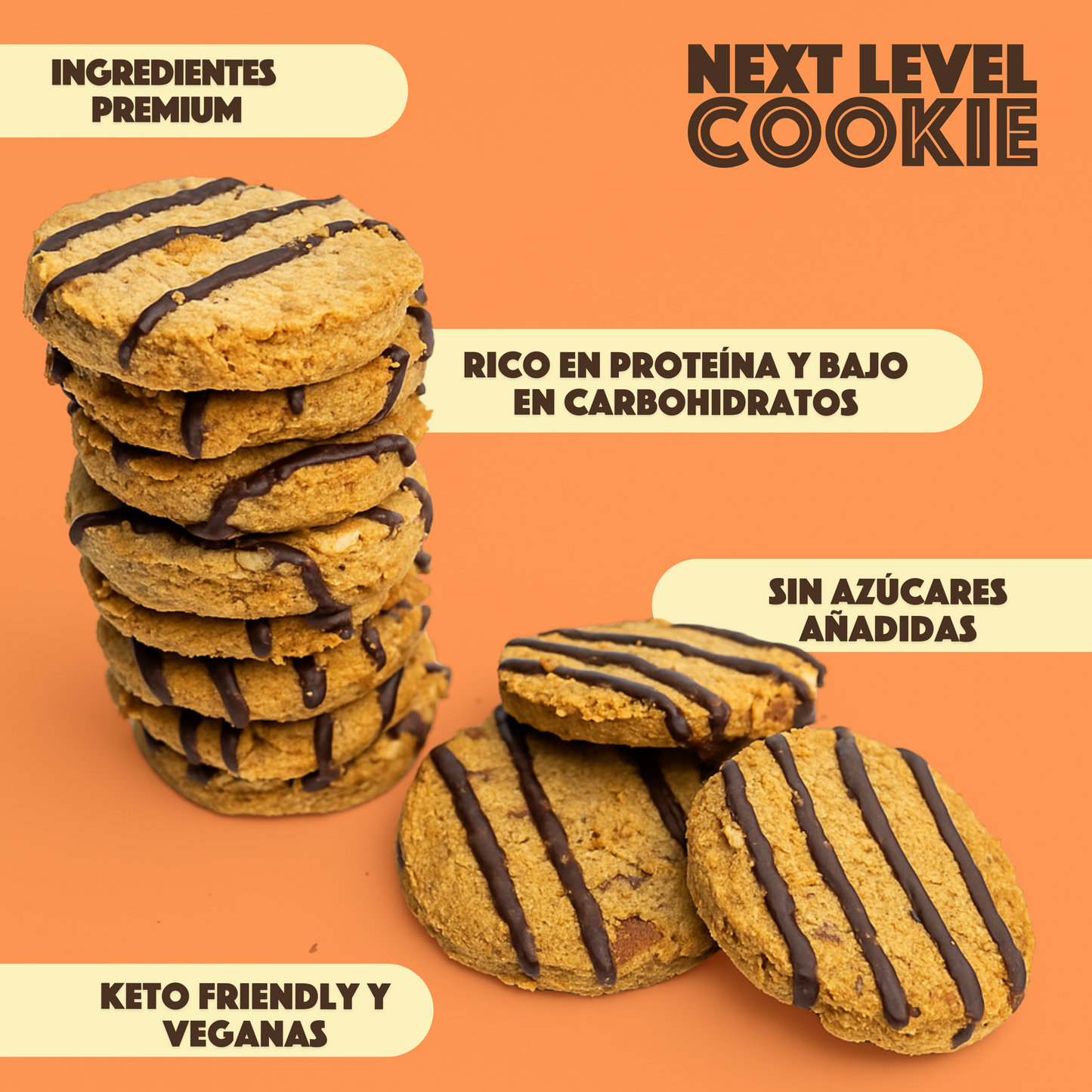 KETOPIA  Galletas Sin Azúcar Keto Chocolate Butter Pecan 115g - Frozen-Boutique
