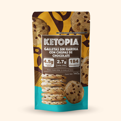 Ketopia Galletas Sin Harina Keto Chocolate Chip 140g