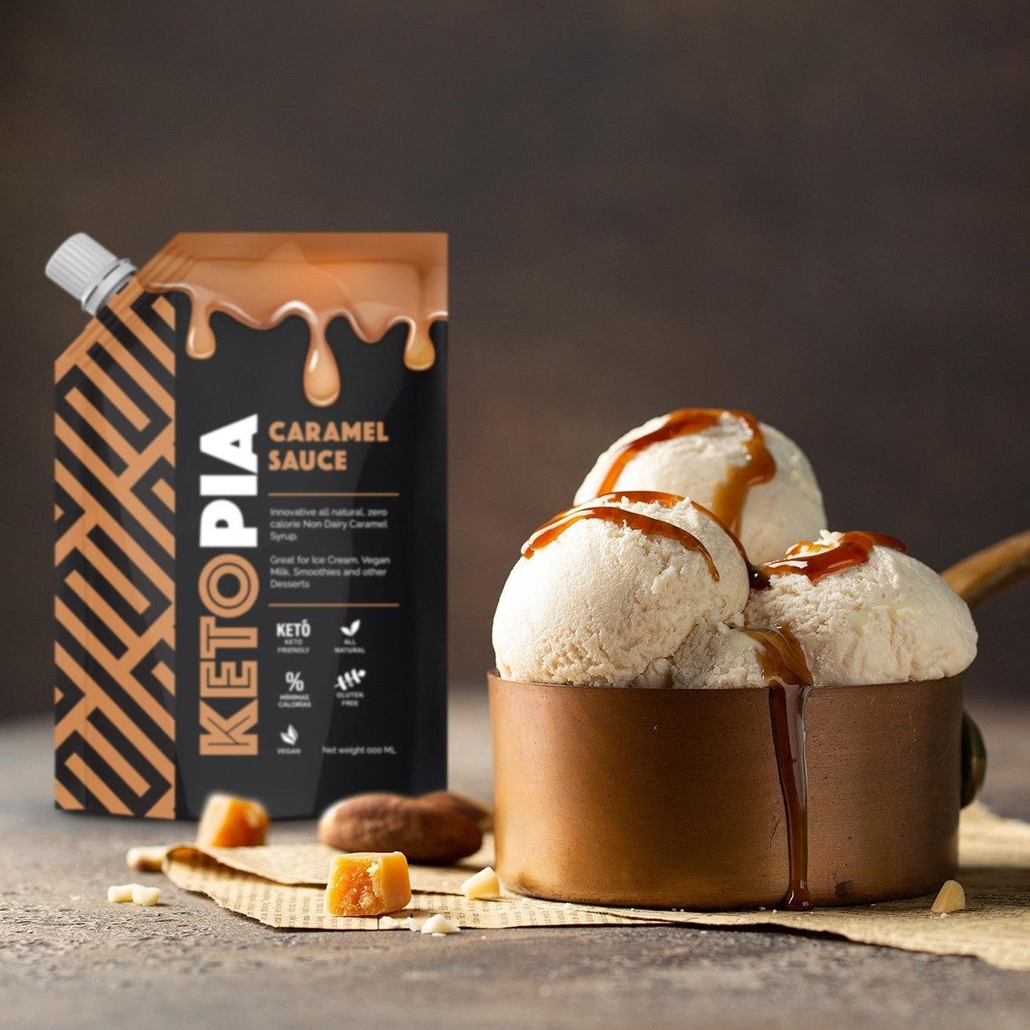 KETOPIA  Syrup Caramel Keto Líquido  250g - Frozen-Boutique