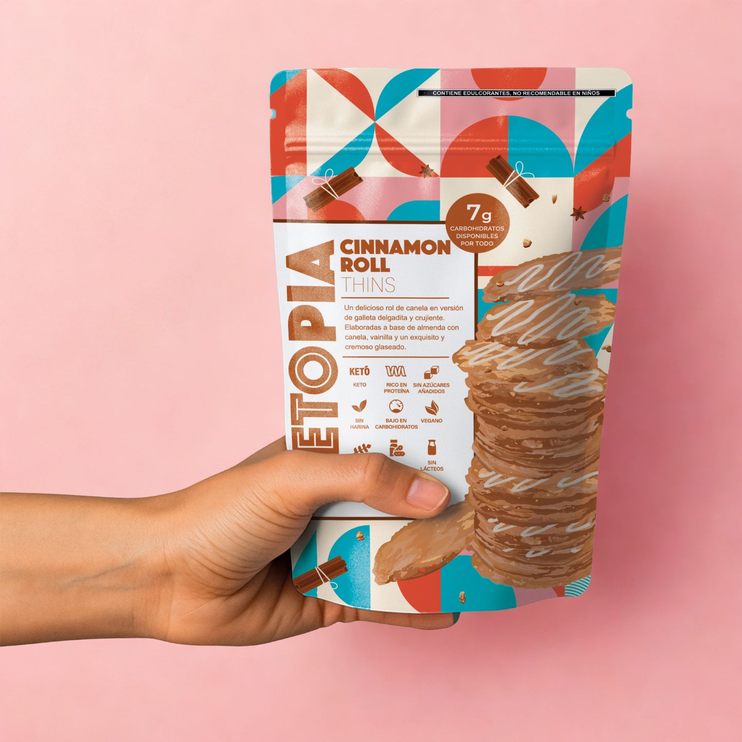 KETOPIA Galletas Thins Keto de Almendra Cinnamon Roll 100g - Frozen-Boutique