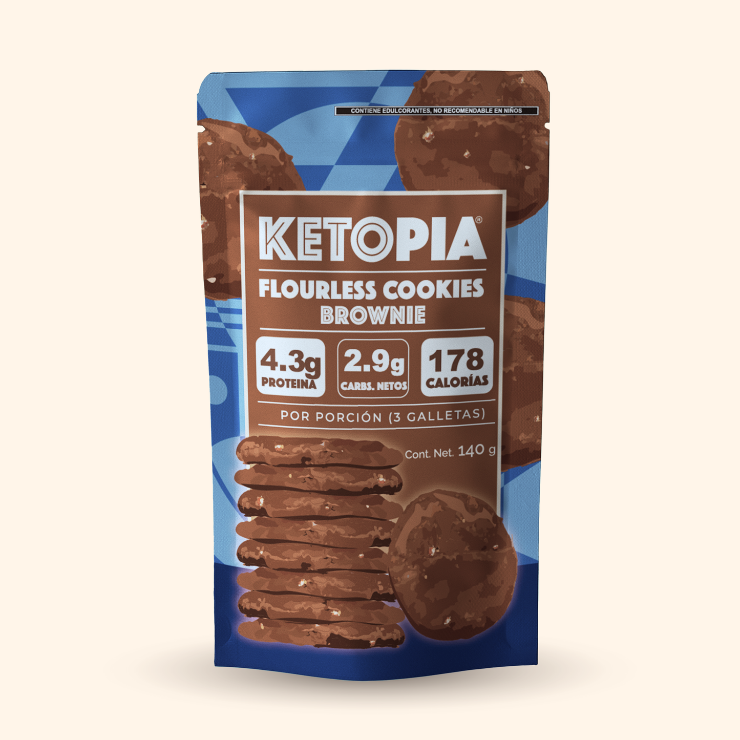 Ketopia Galletas Sin Harina Keto Brownie 140g