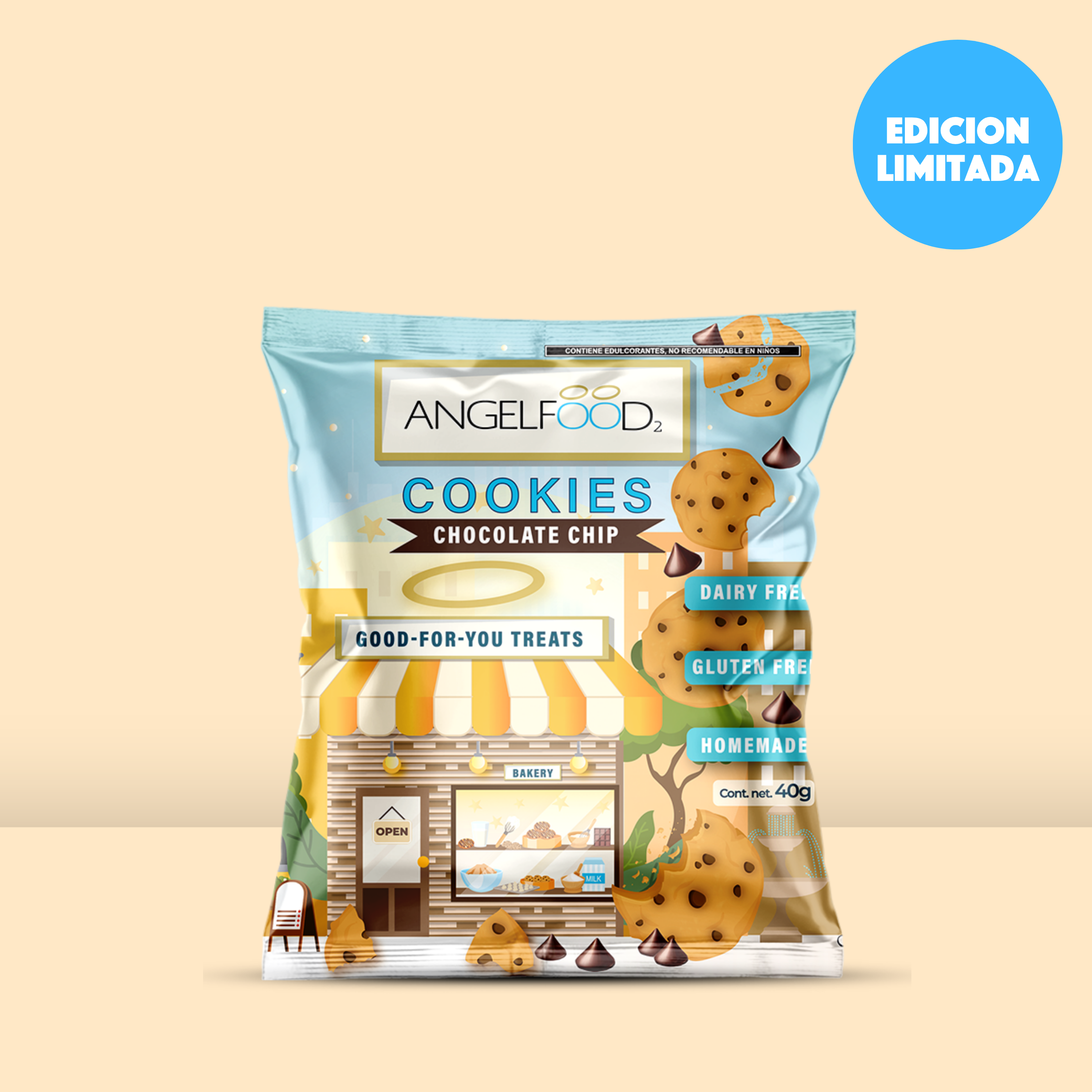 ANGELFOOD Galletas Crispy Chocolate chip snack pack 40g - Frozen-Boutique