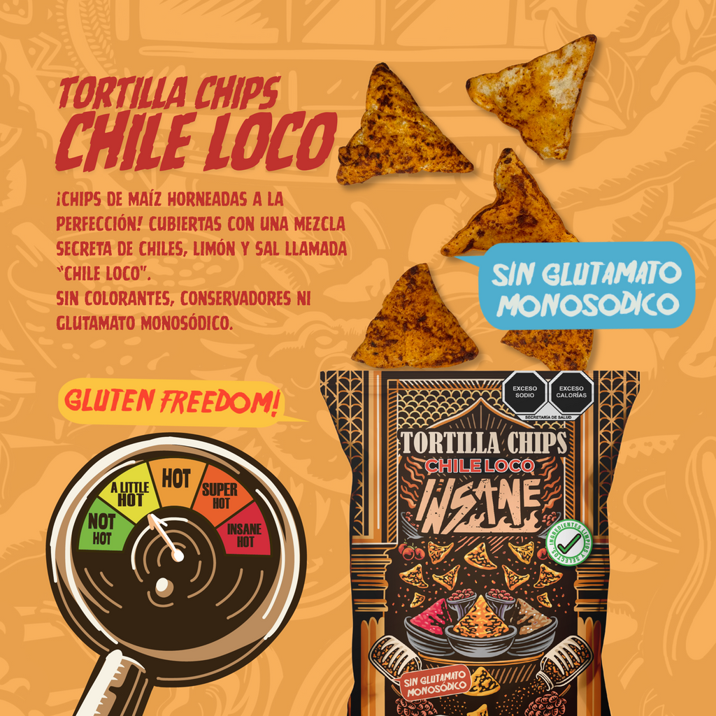 INSANE TOTOPOS DE MAÍZ HORNEADOS CHILE LOCO 50G - Frozen-Boutique
