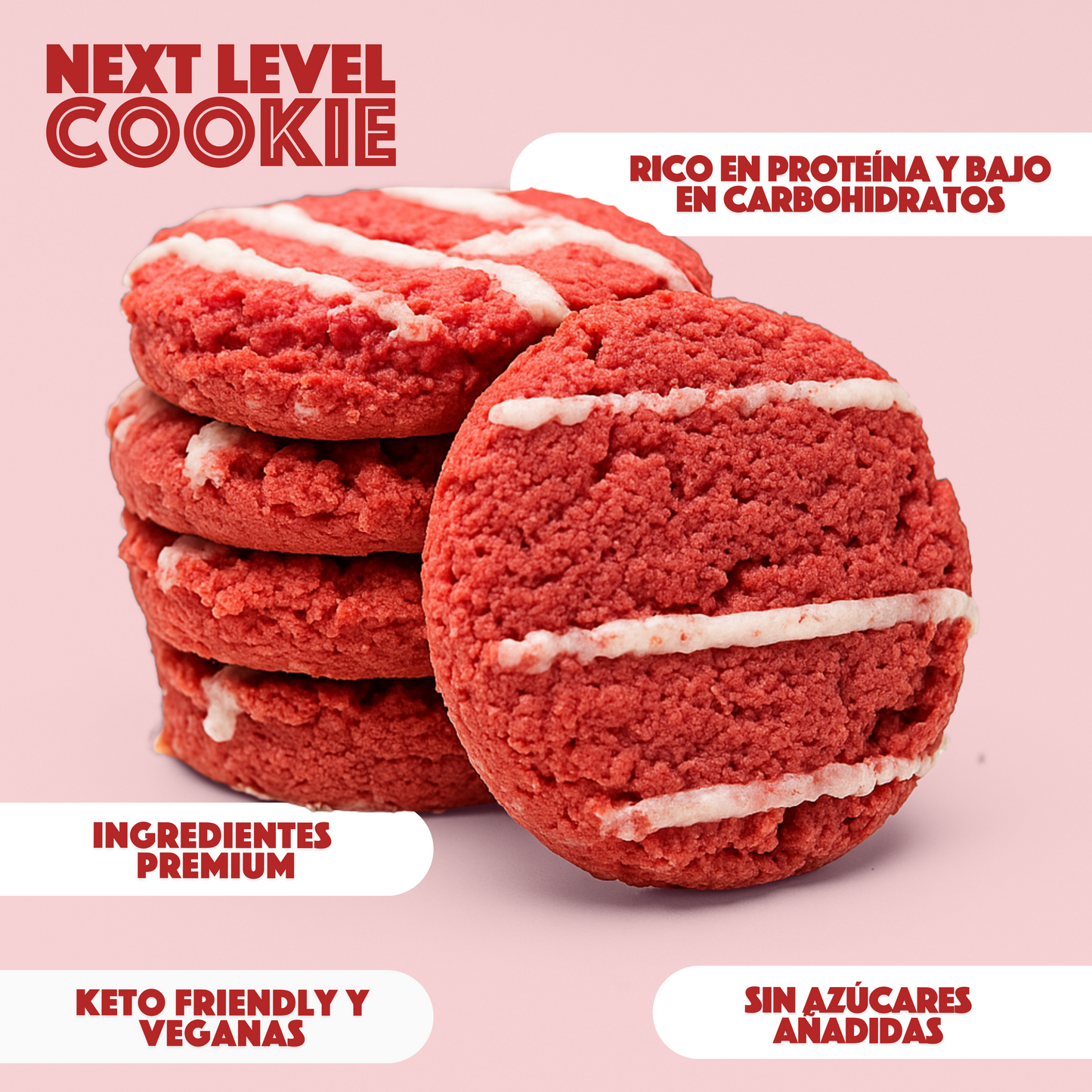 KETOPIA Galletas Con Collageno Snack pack Red velvet 40g - Frozen-Boutique
