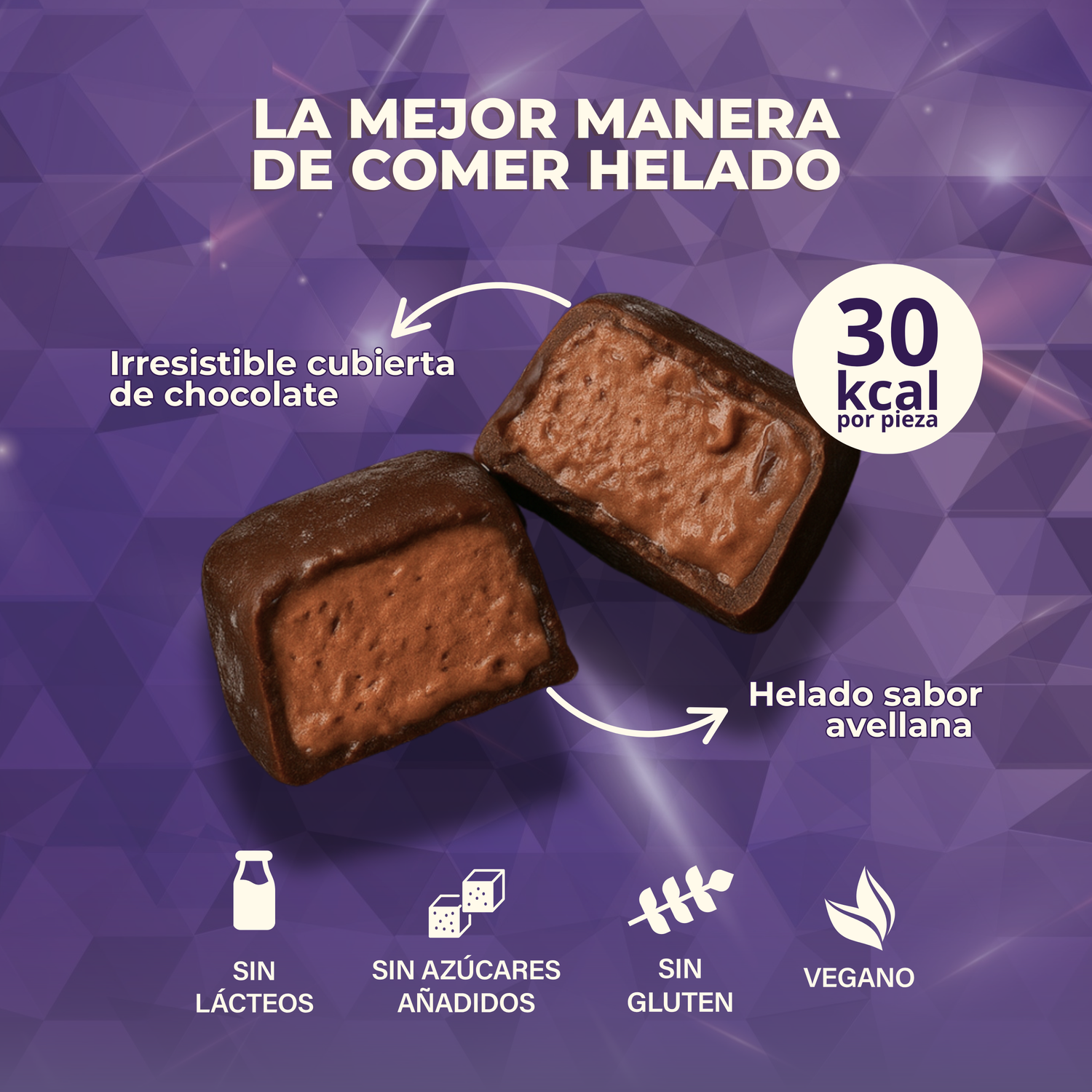 FROZEN BOUTIQUE  Ice Cream Bites Helado Sin Azúcar Hazelnut 47g - Frozen-Boutique