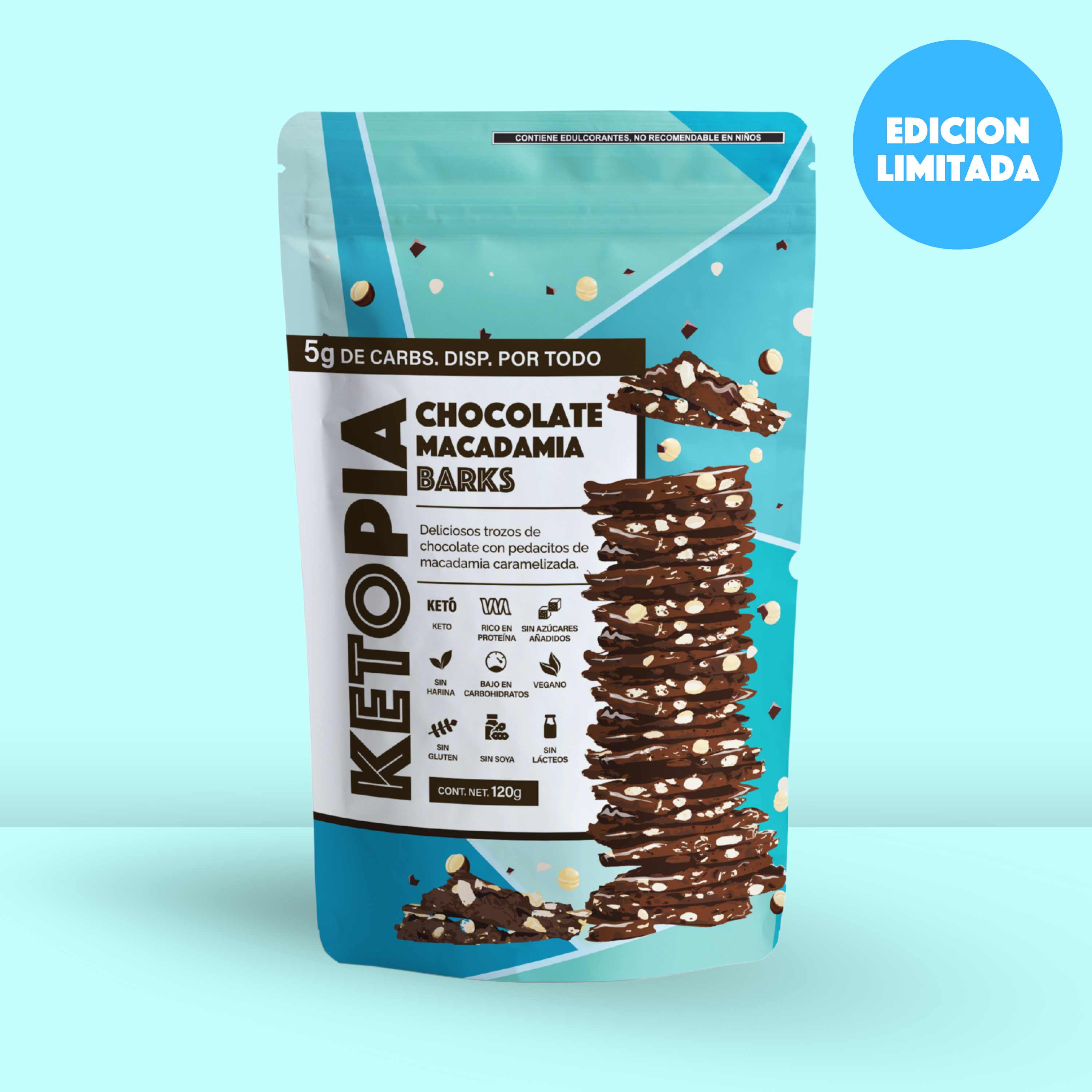 KETOPIA Chocolate Macadamia Barks 120g - Frozen-Boutique