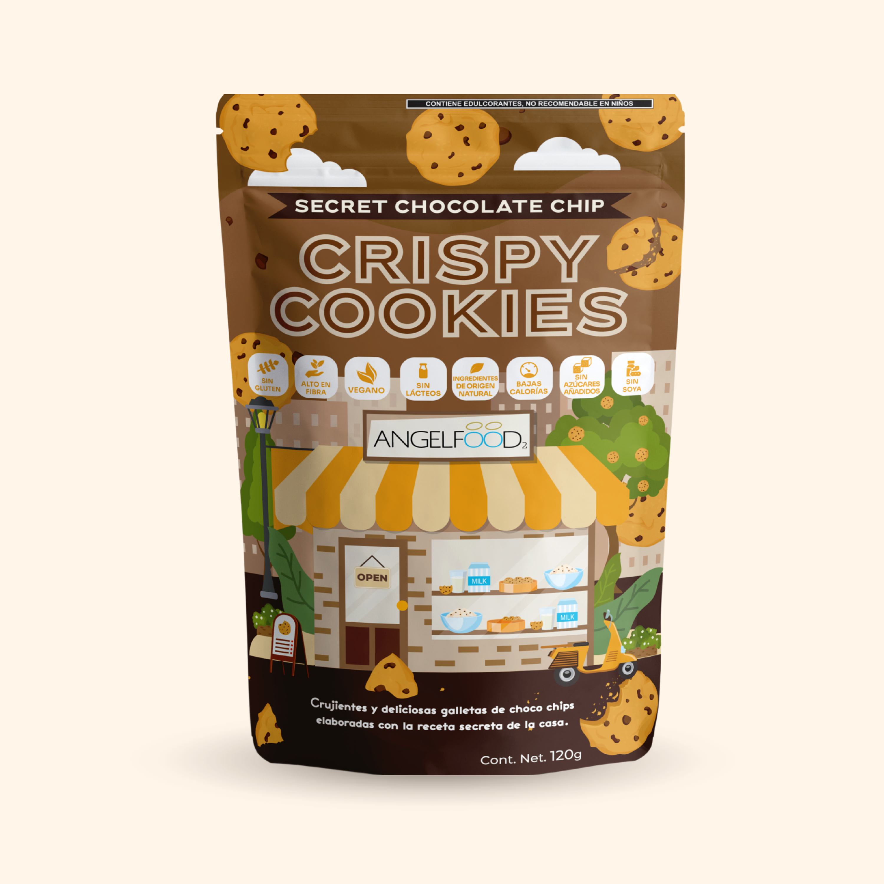 Angelfood Crispy Cookies Chocolate Chip  120g