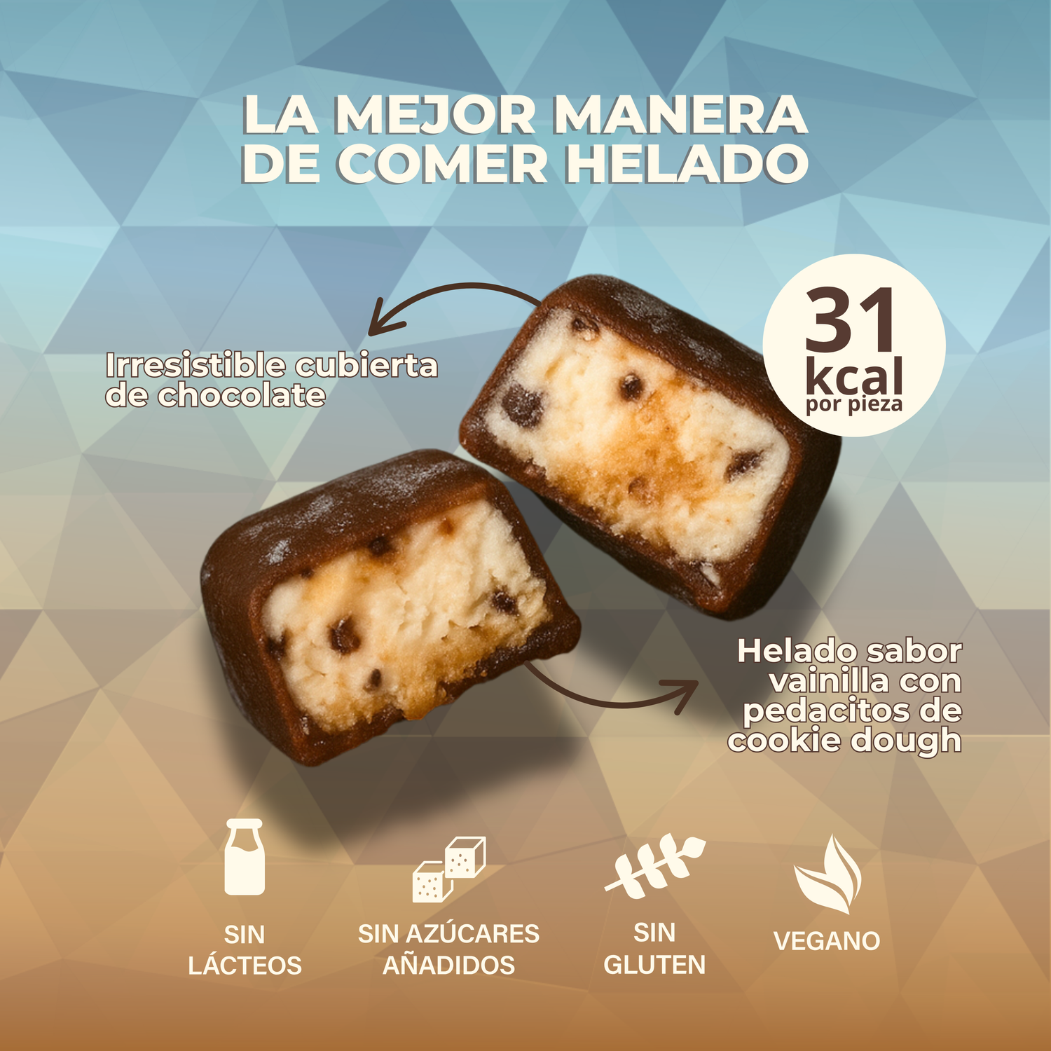 FROZEN BOUTIQUE  Ice Cream Bites Helado Sin Azúcar Cookies Dough 47g - Frozen-Boutique