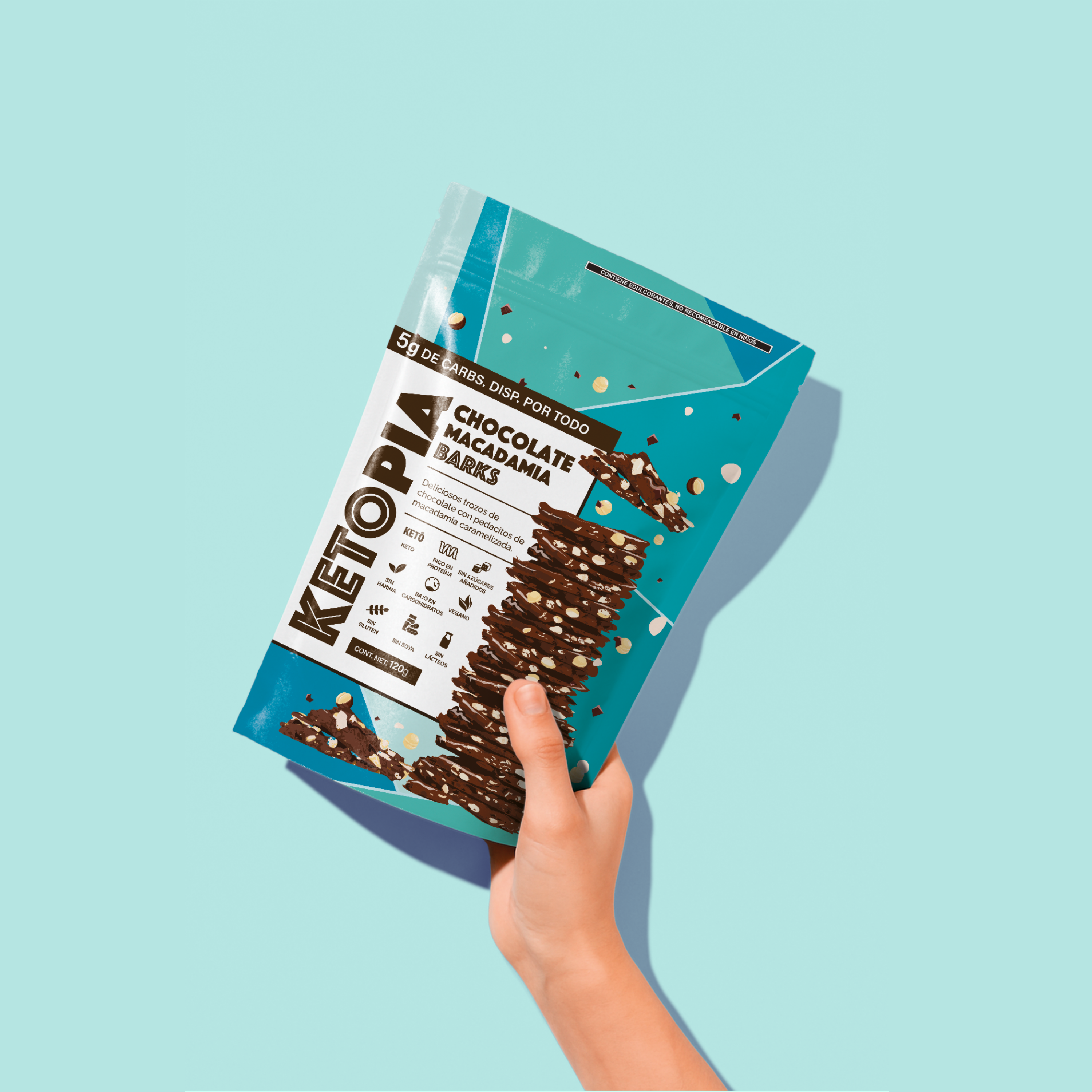 KETOPIA Chocolate Macadamia Barks 120g - Frozen-Boutique