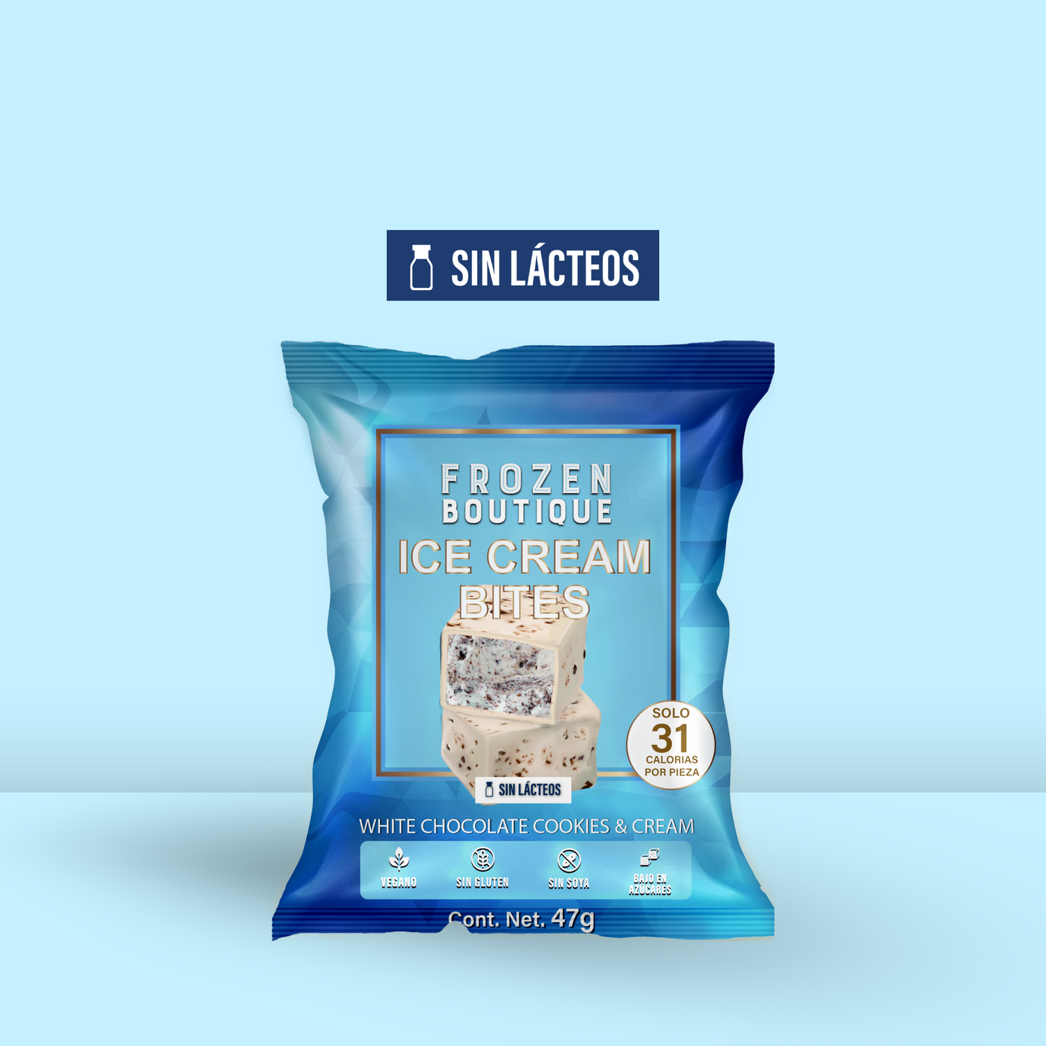 FROZEN BOUTIQUE  Ice Cream Bites Helado Sin Azúcar Chocolate Cookies & Cream 47g - Frozen-Boutique