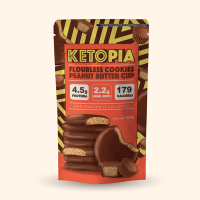 Ketopia Galletas Galletas Sin Harina Cubiertas de Chocolate Peanut Butter Cup 100g