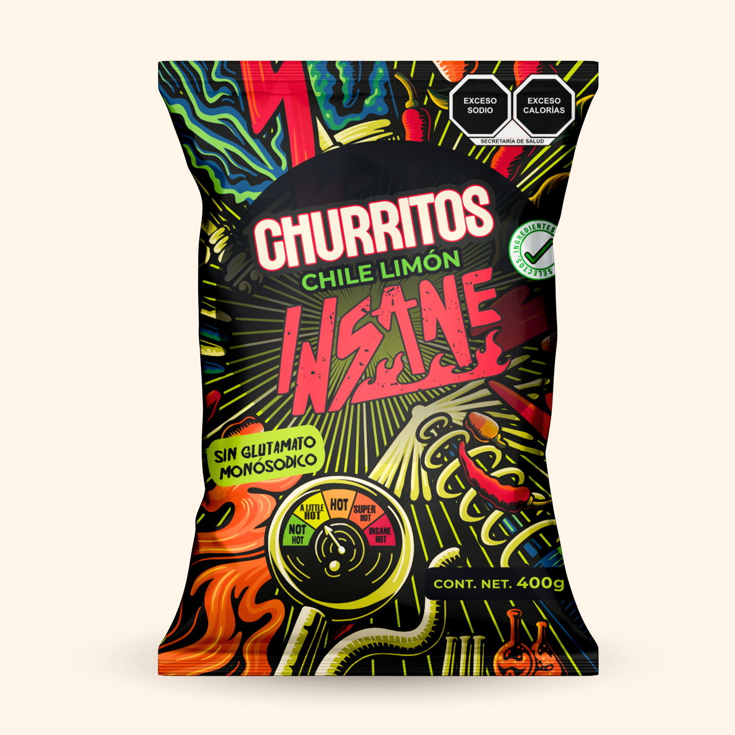 Insane Churritos de Amaranto Chile Limón  400g