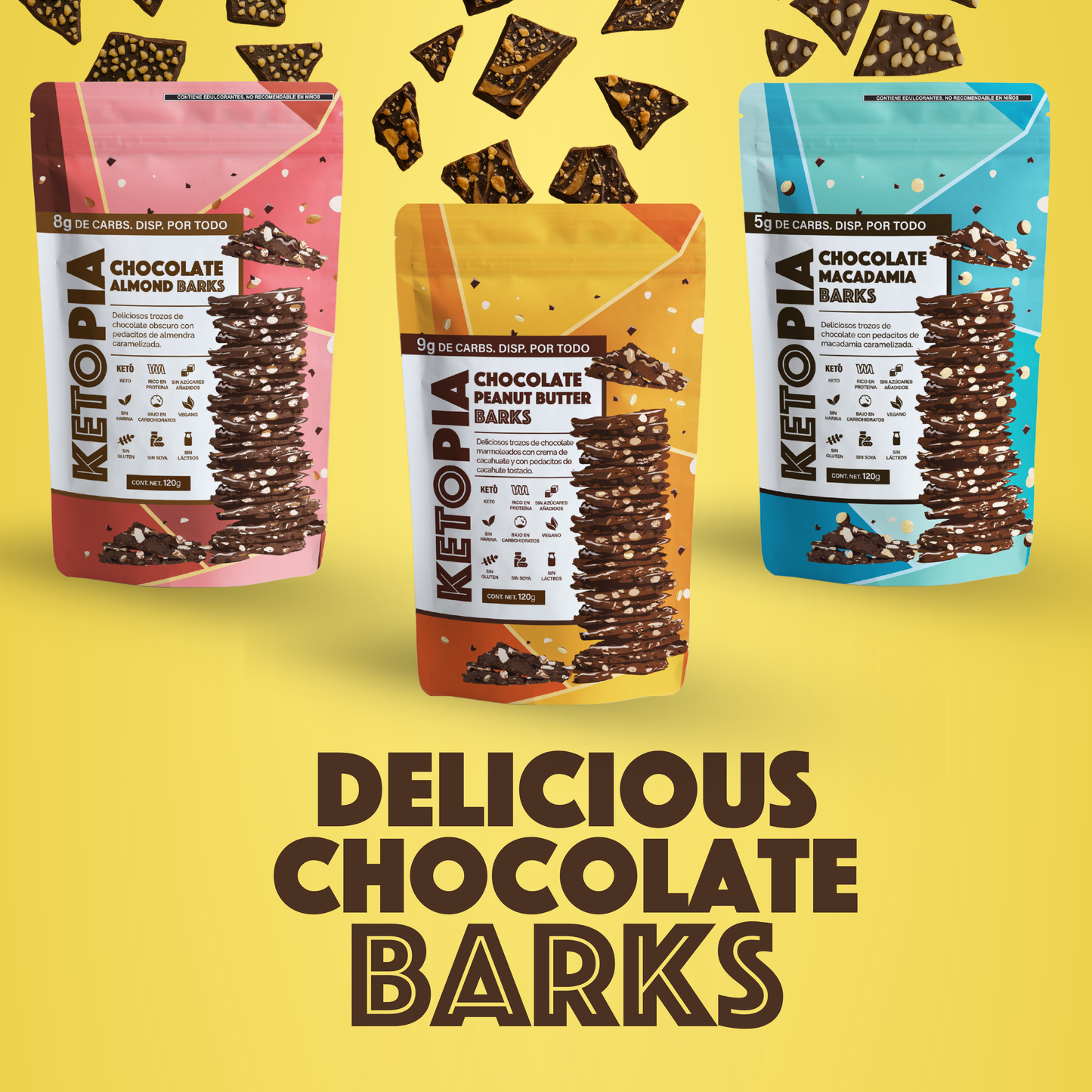 KETOPIA Chocolate Almond Barks 120g - Frozen-Boutique