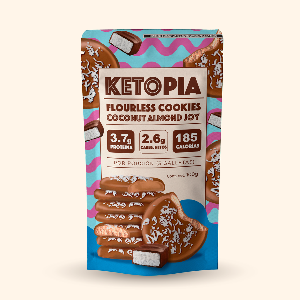 Ketopia Galletas sin harina cubiertas de chocolate con coco 100 g