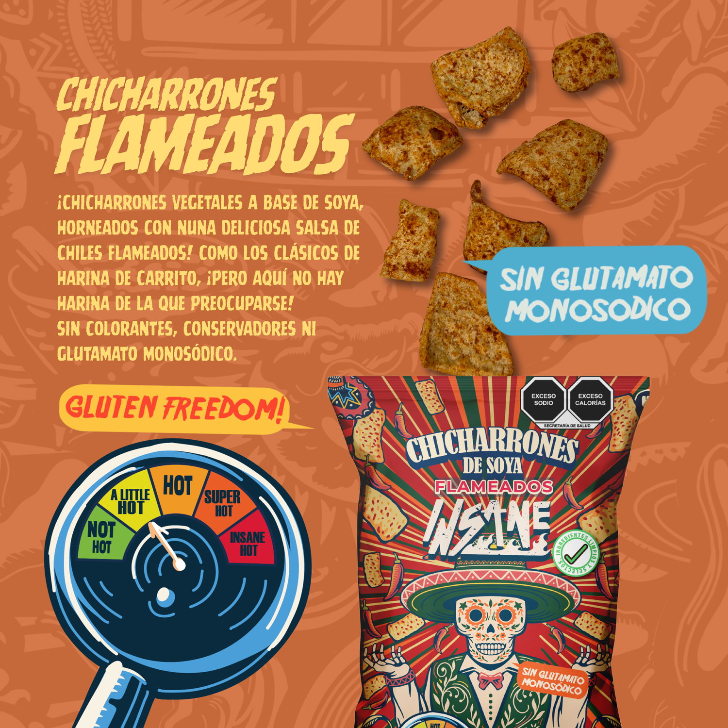 INSANE CHICHARRONES DE SOYA FLAMEADOS 30G - Frozen-Boutique