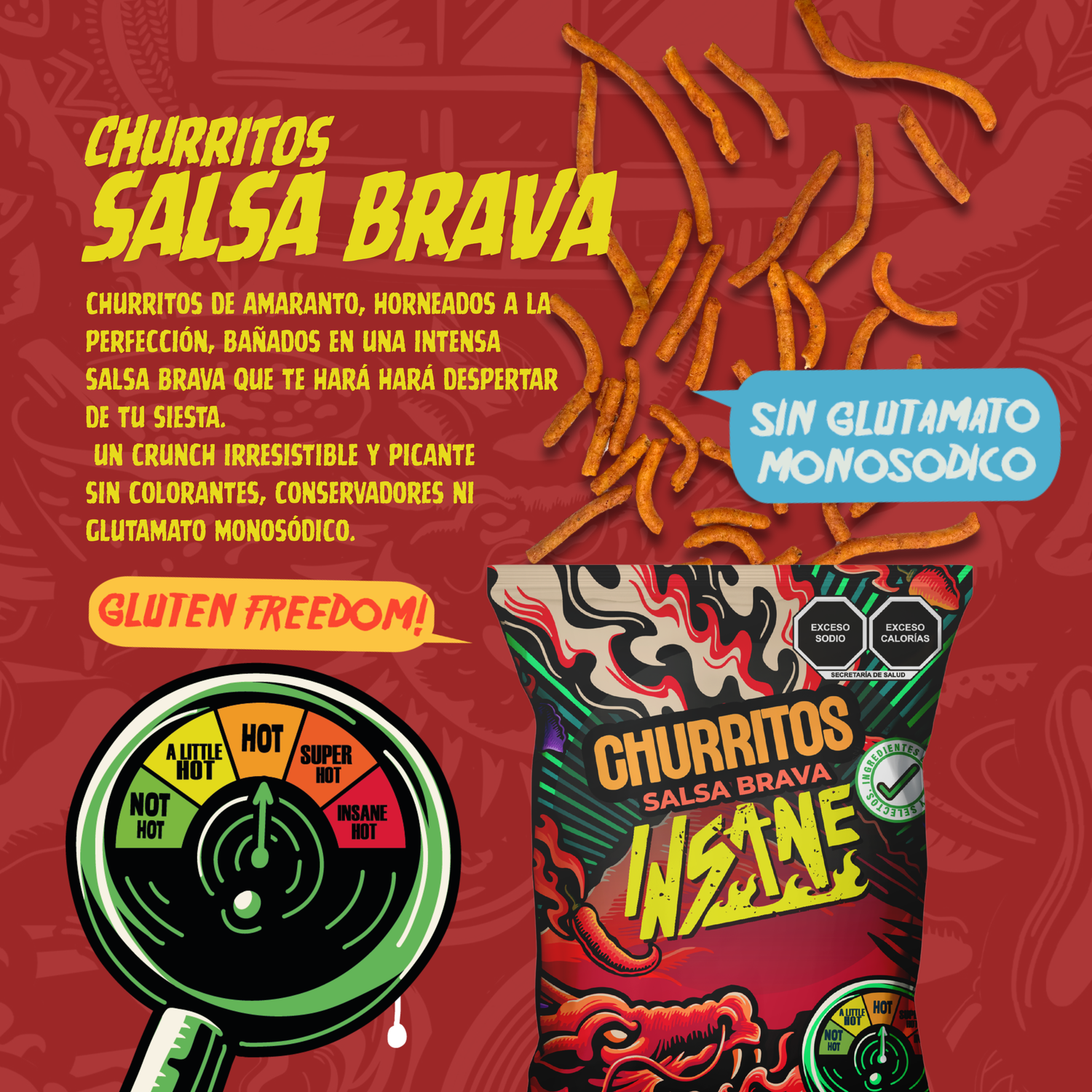 INSANE Churritos de Amaranto Salsa Brava 400g - Frozen-Boutique