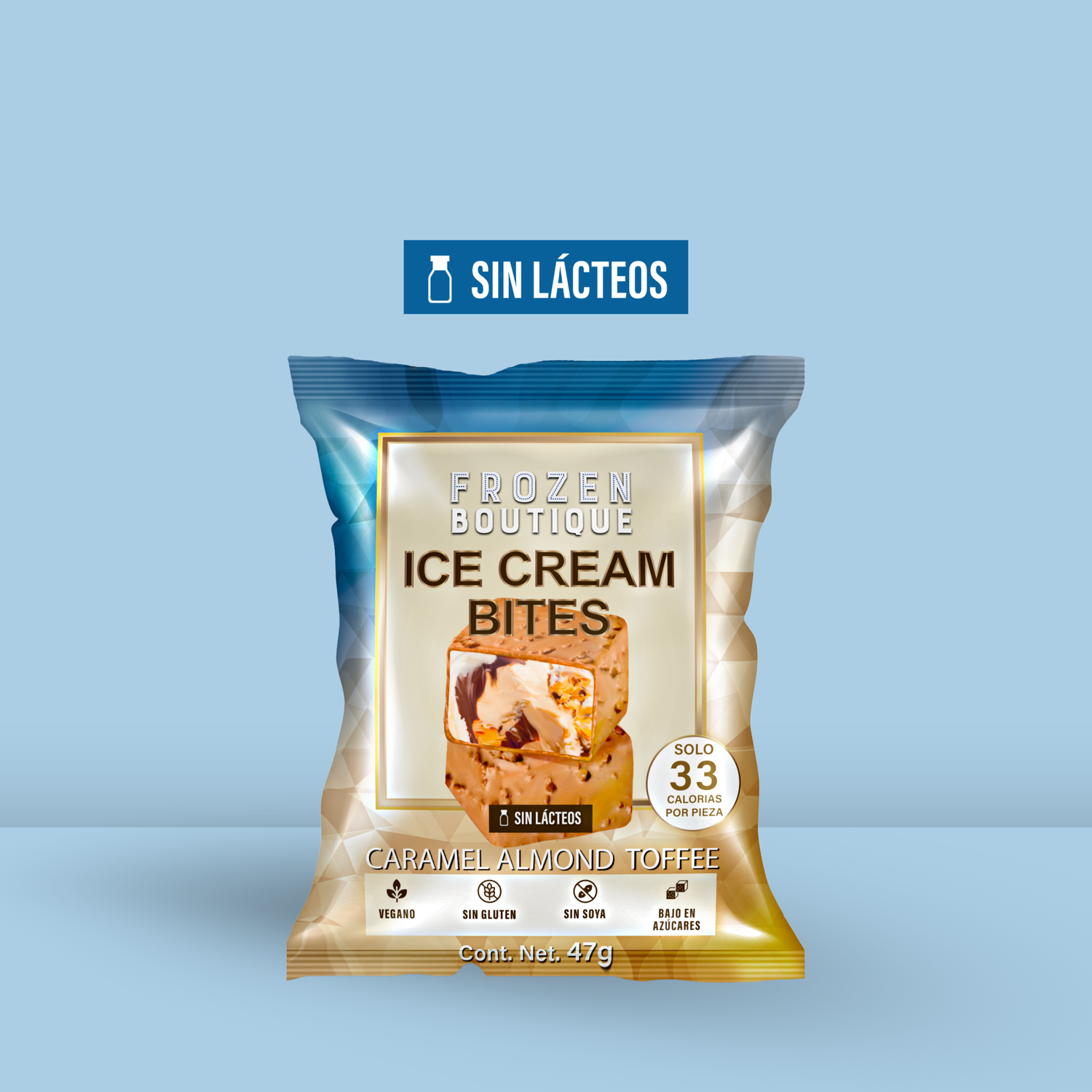 FROZEN BOUTIQUE  Ice Cream Bites Helado Sin Azúcar Almond Toffee 47g - Frozen-Boutique