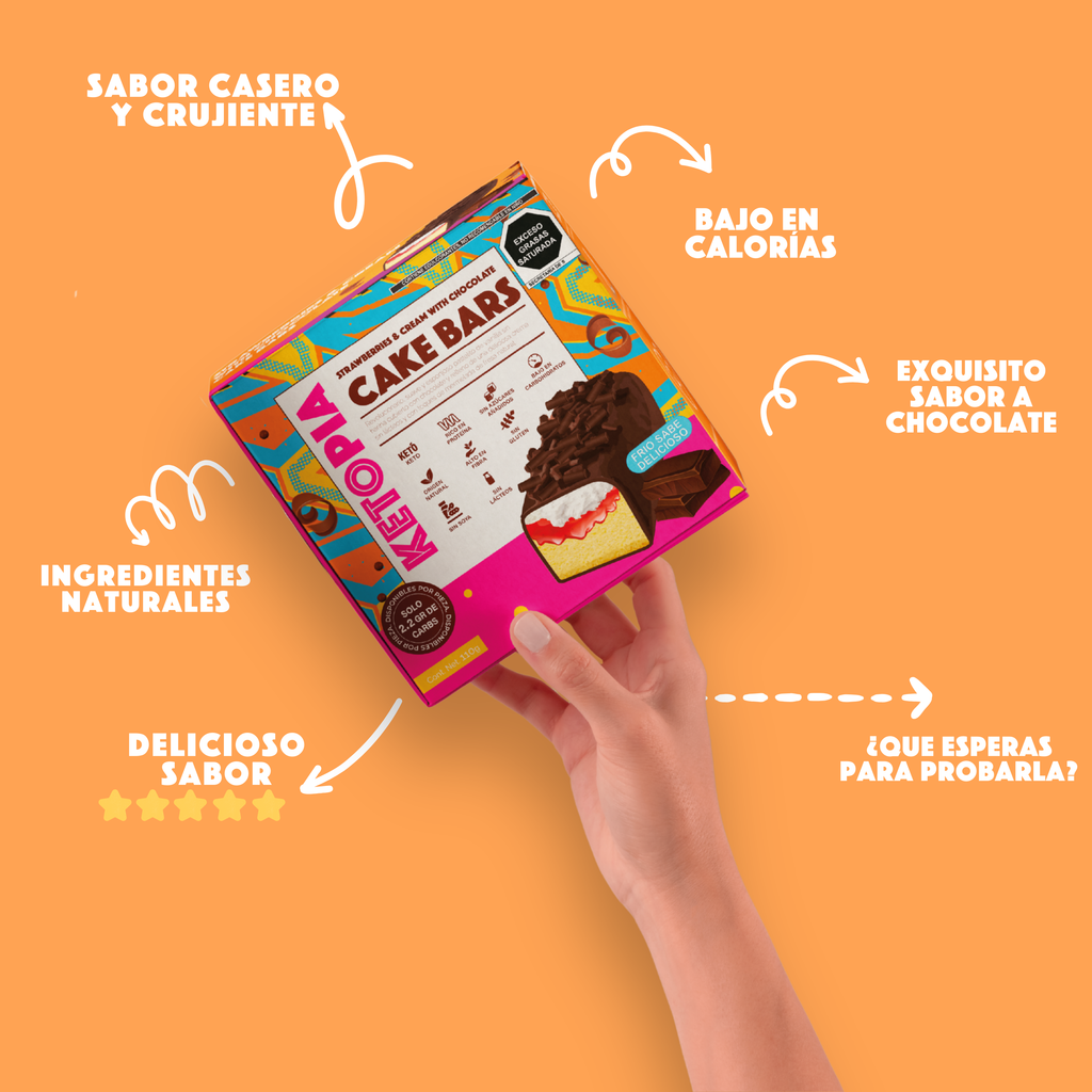 KETOPIA- pastelillos rellenos de fresa  y crema cubiertos en chocolate-110g