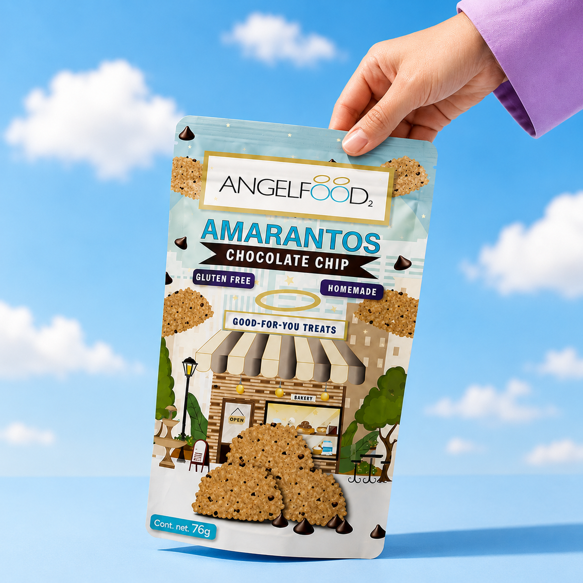 Angelfood Amarantos chocolate Chip 76g
