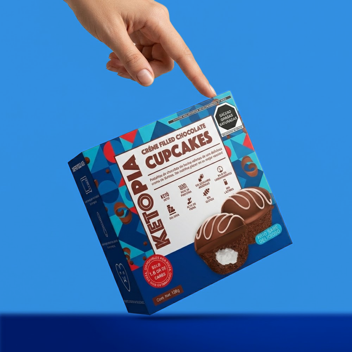 Ketopia Pastelito Crème Filled Chocolate Cupcakes 120g - 4 pack