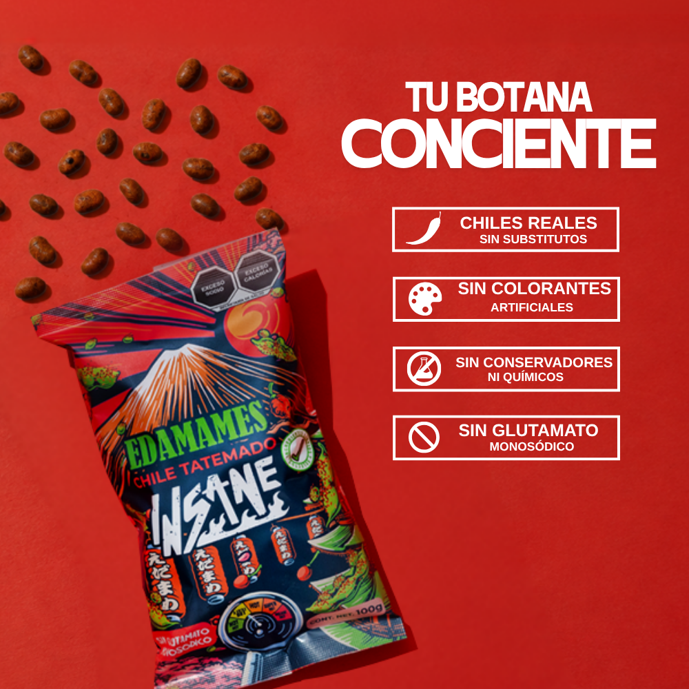 Insane Edamames Chile Tatemado  100 g