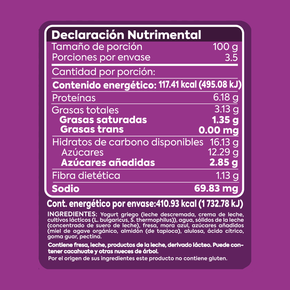 Frozen Boutique Helado Proteína Griego Moras 350 g