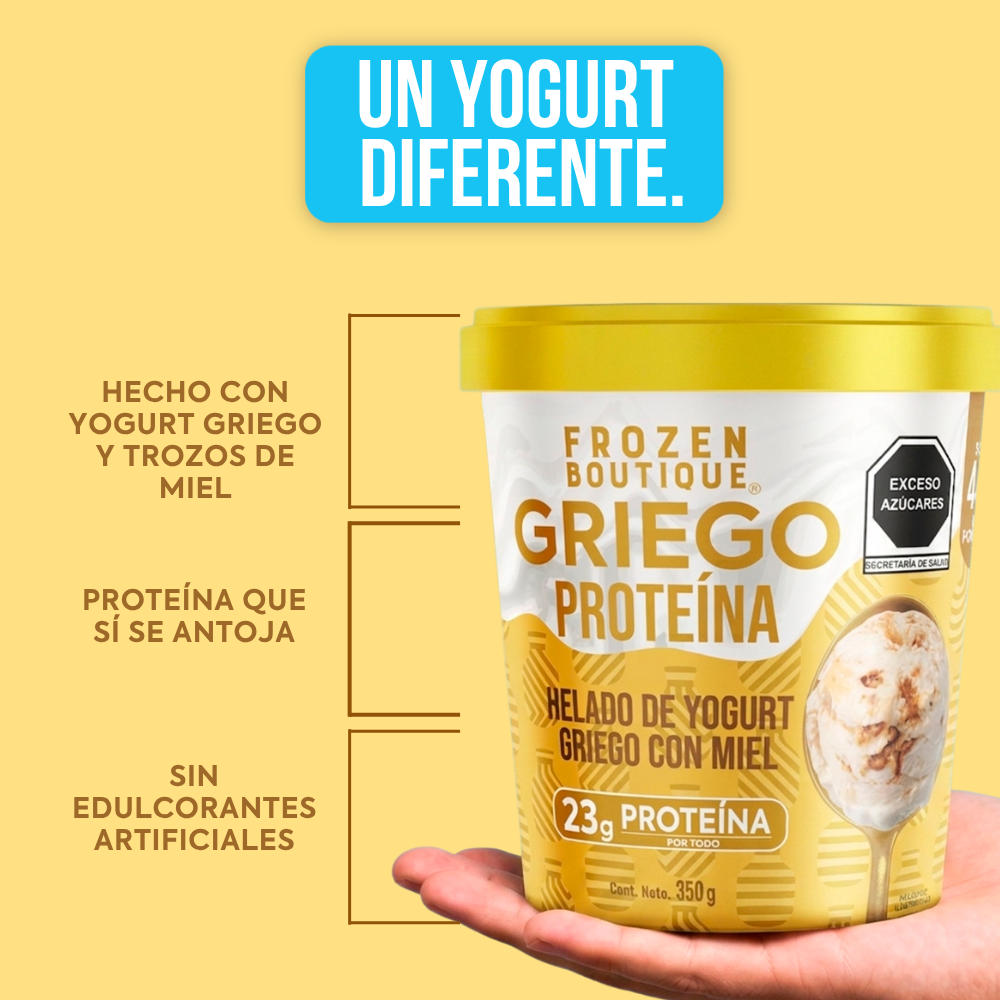 Frozen Boutique Helado Proteína Griego Miel 350 g