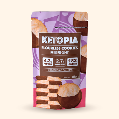 Ketopia Galletas Sin Harina Cubierta Chocolate Keto Midnight 160g