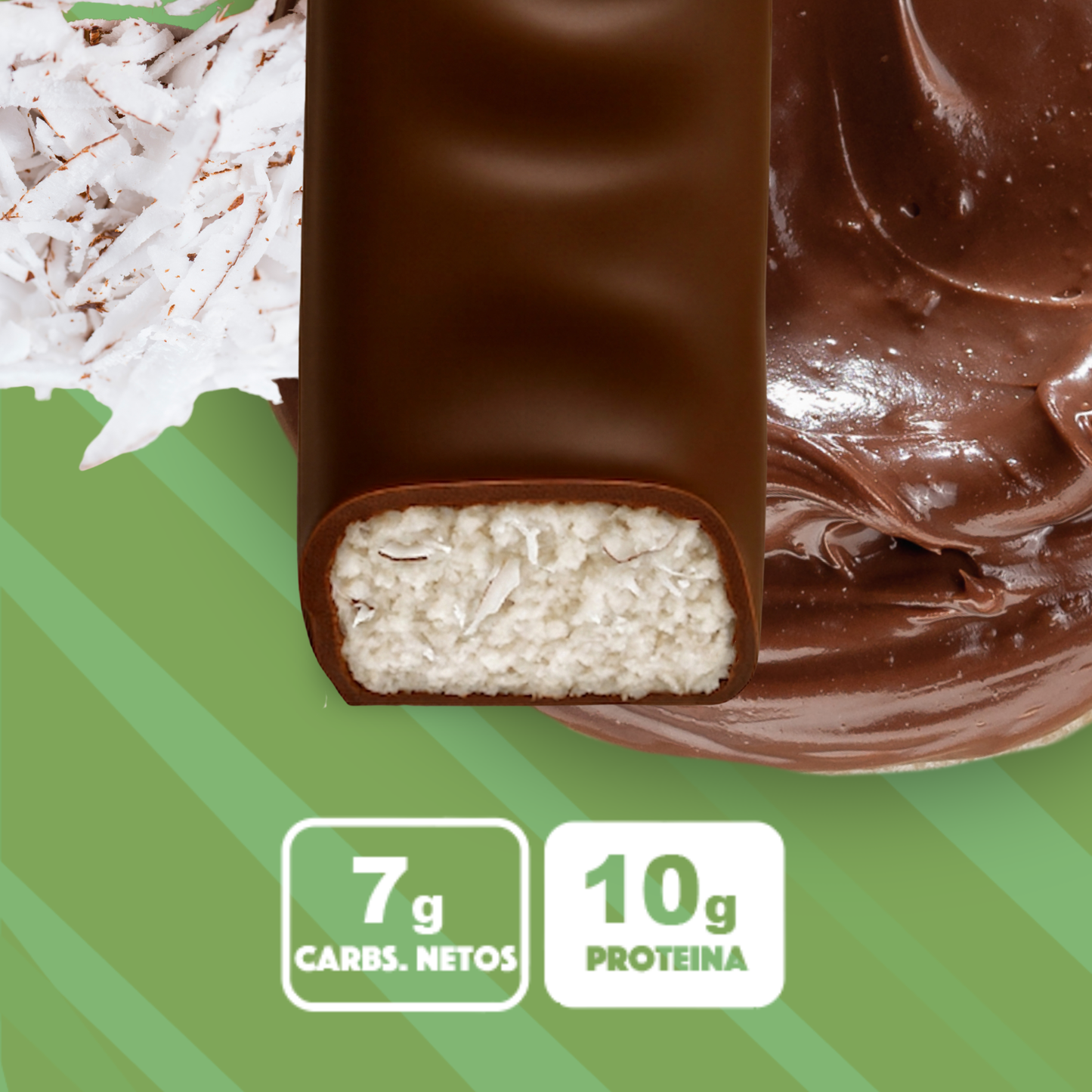 Ketopia Barras de Proteina keto 10 g de proteina Fudge Coconut - 12 Pack barritas de 55g c/u