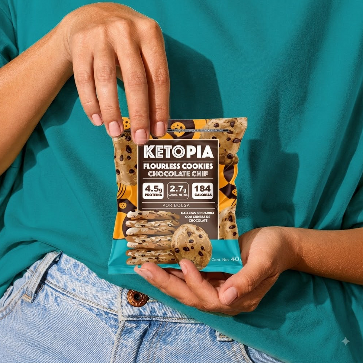 Ketopia Galletas sin harina con chispas de chocolate snack 40 g