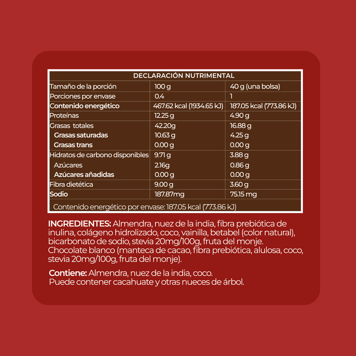 Ketopia Galletas con Colágeno Keto Red Velvet snack 40 g
