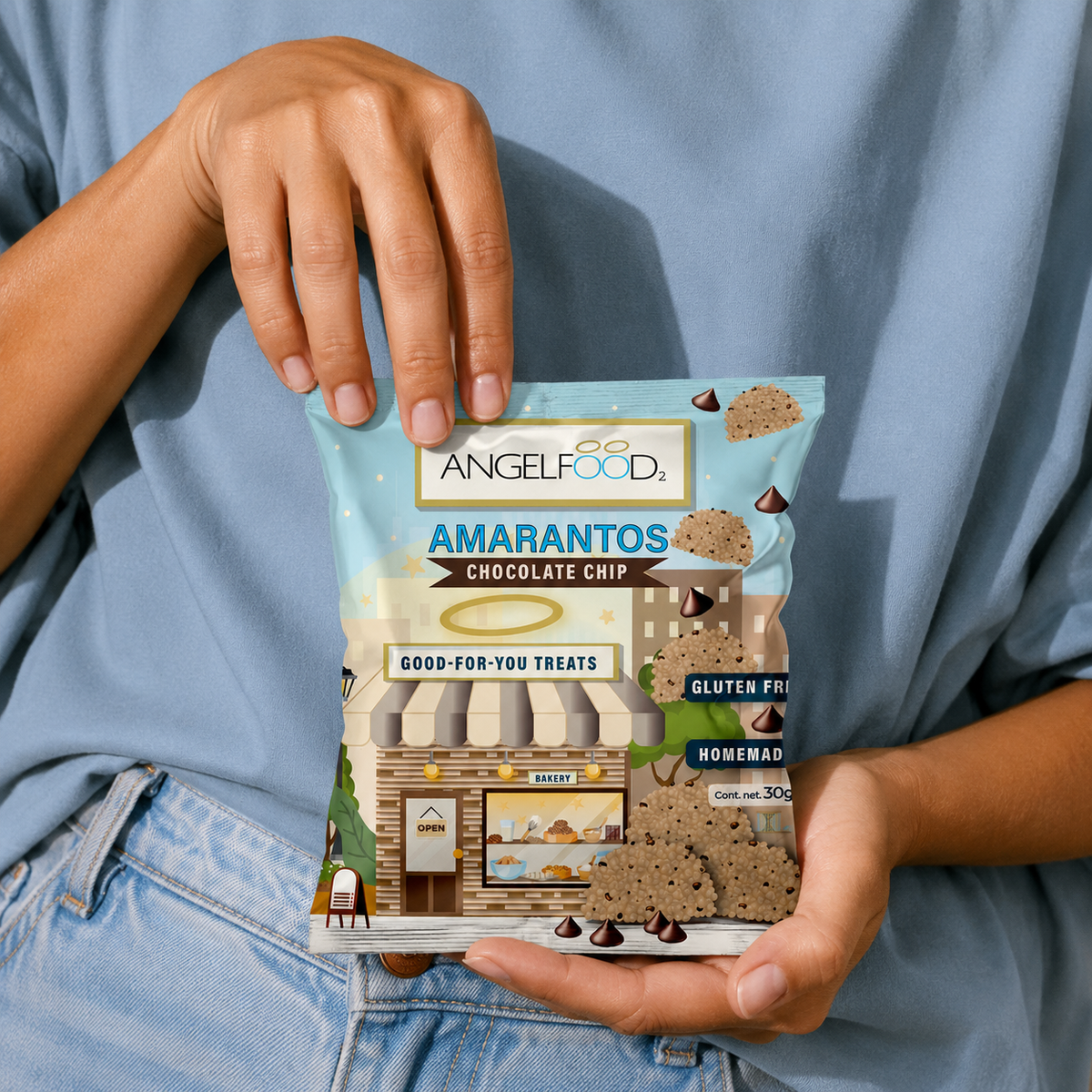 Angelfood Amarantos Snack Chocolate chip 30g