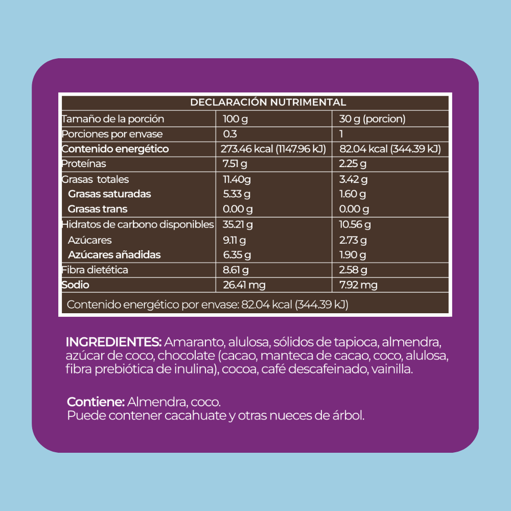 Angelfood Amarantos Snack Mocha chip 30g