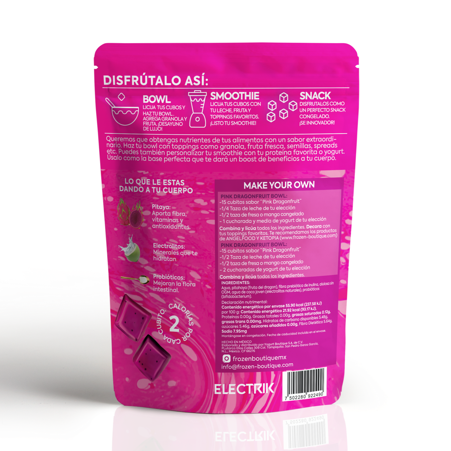 ELECTRIK Smoothie Cubes Pink Dragonfruit  255g - Frozen-Boutique