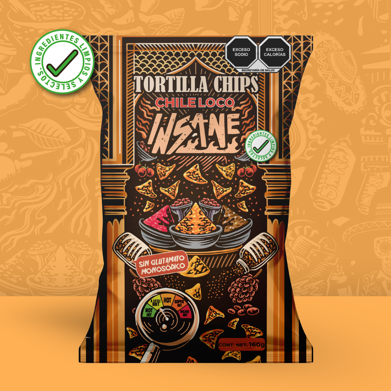 INSANE Totopos de Maíz Horneado Chile Loco 160g - Frozen-Boutique