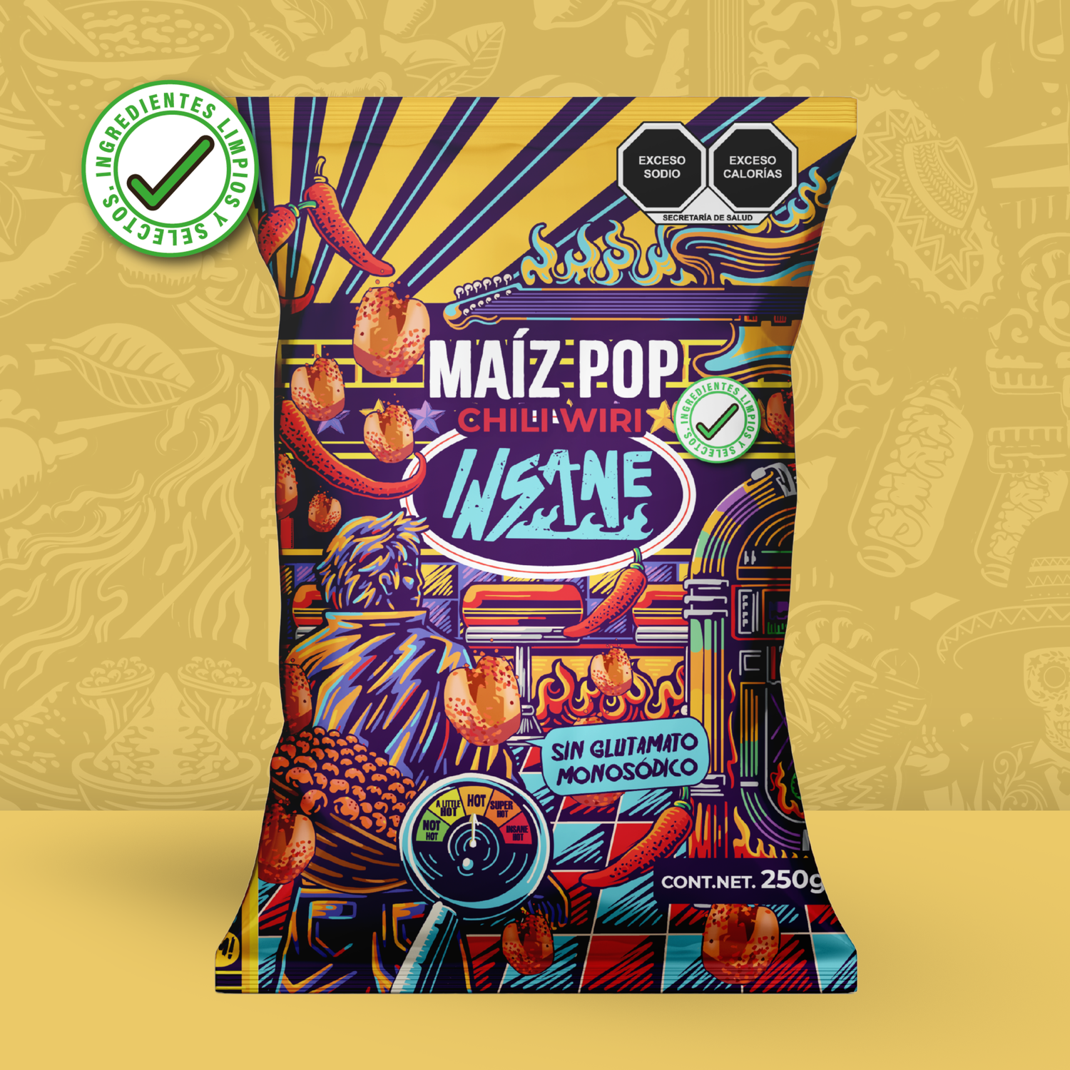 INSANE Maíz Pop Inflado Chili Wiri  250g - Frozen-Boutique