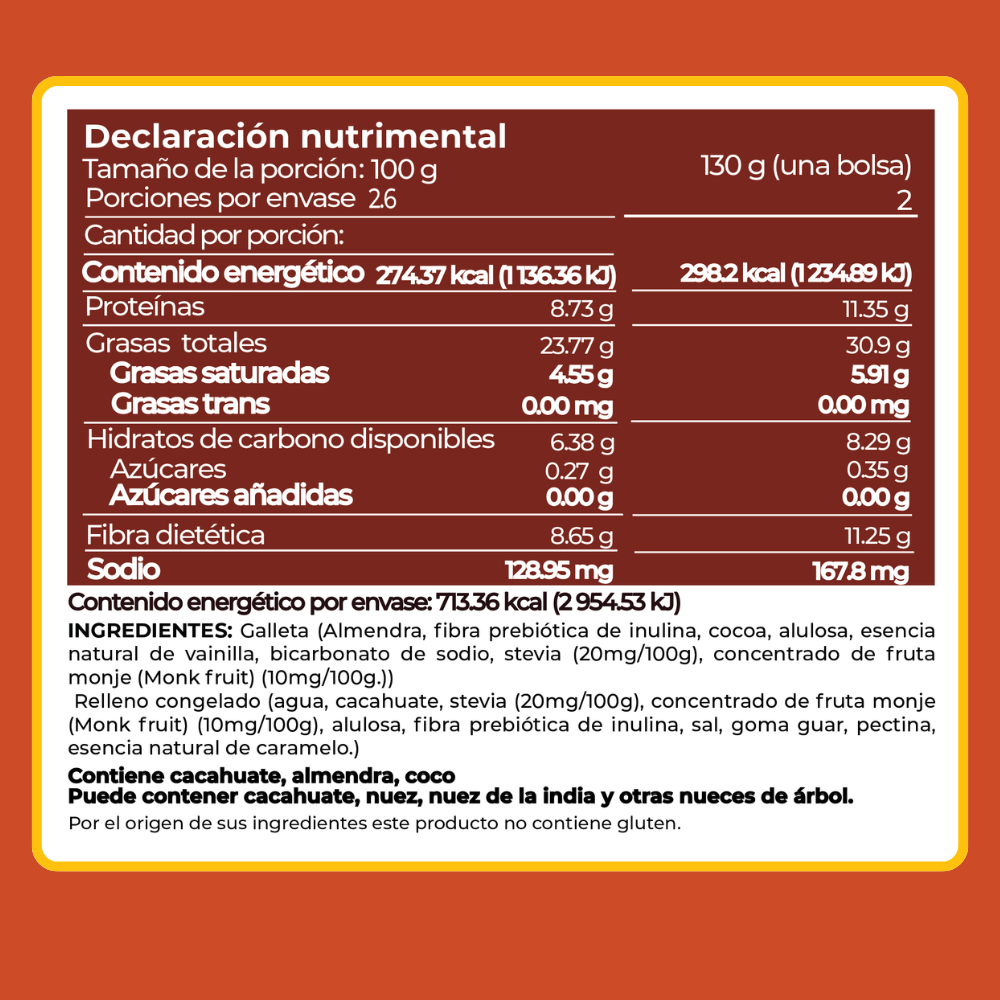 Ketopia Sandwich de Helado de keto Chocolate Peanut Butter 260g 2pack