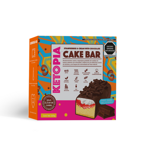 STRAWBERRY JAM & CREAM CAKE BAR COVERED IN CHOCOLATE 110g