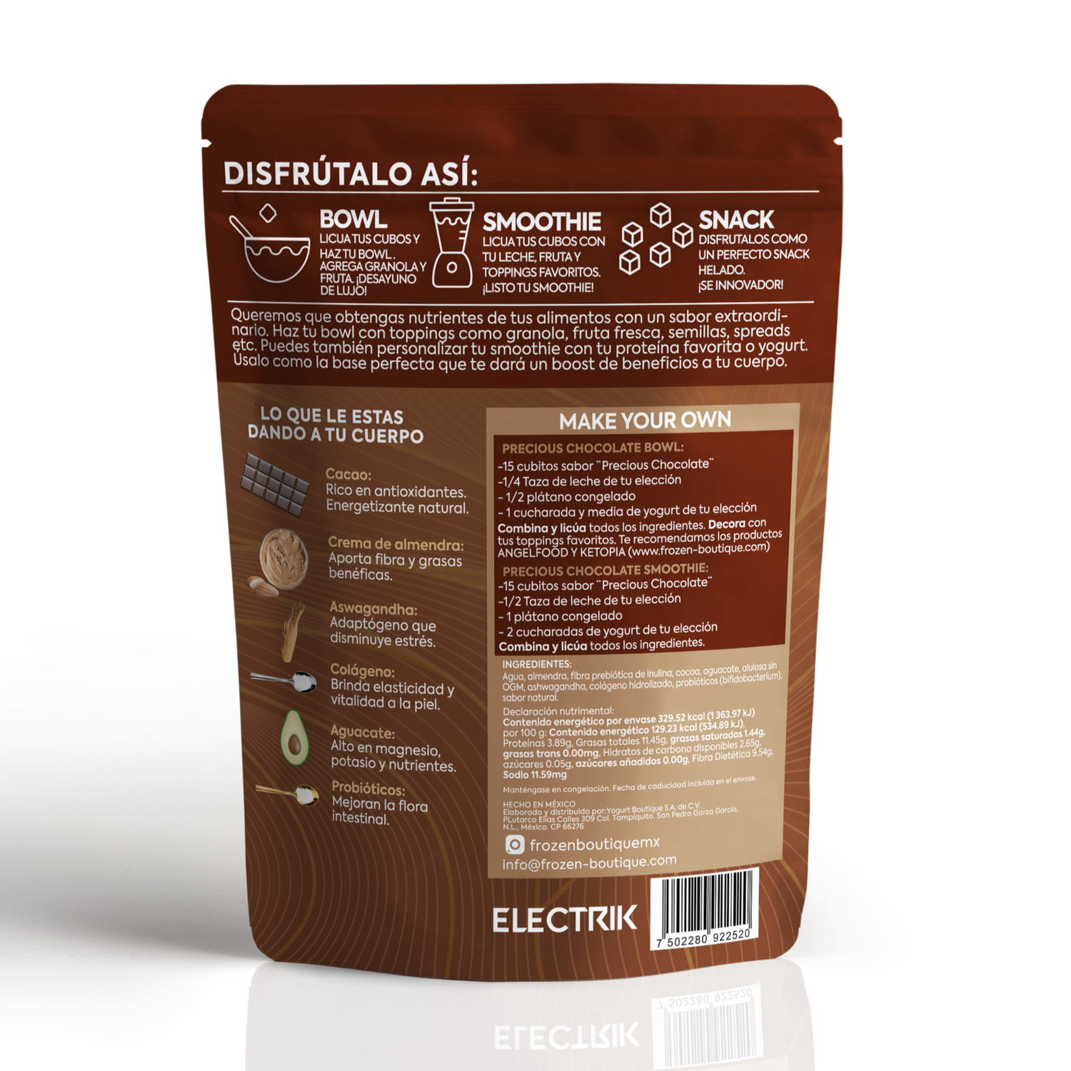 ELECTRIK Smoothie cubes  Precious Chocolate 255g - Frozen-Boutique
