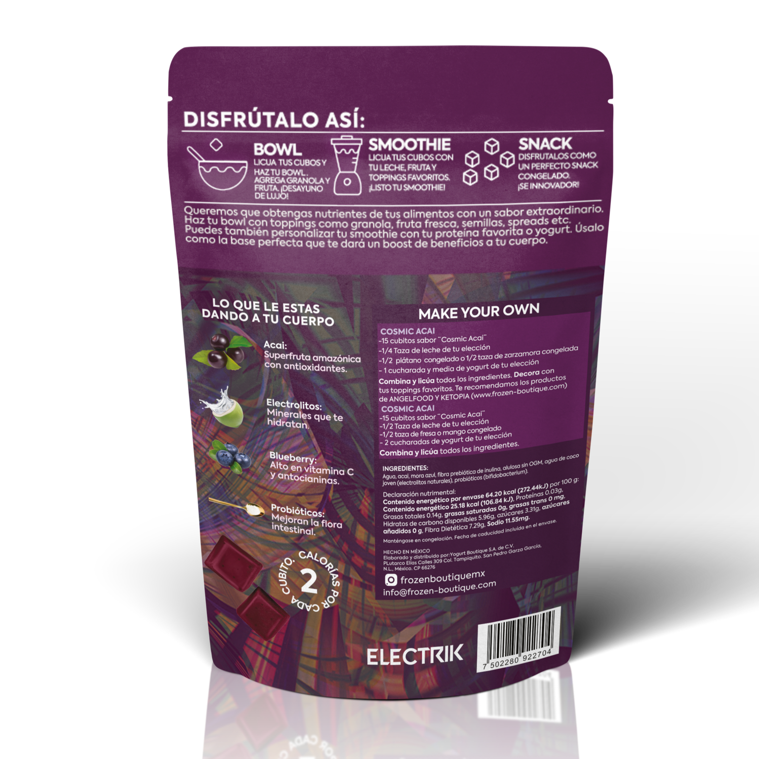 ELECTRIK Smoothie cubes Cosmic Acai 255g - Frozen-Boutique