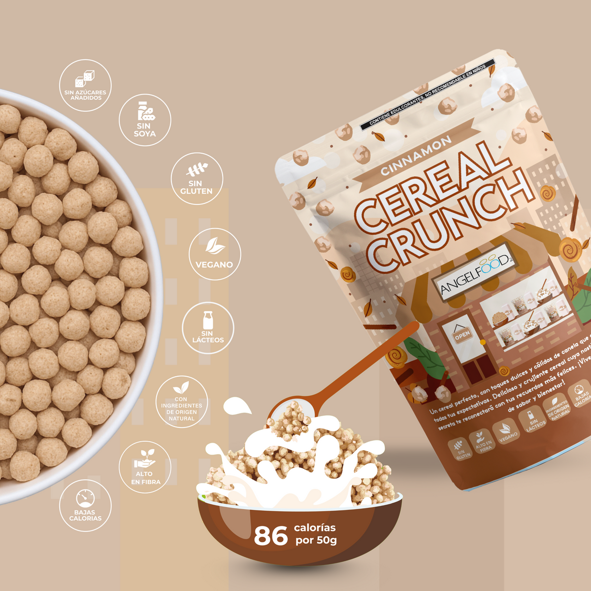 ANGELFOOD Cereal de Quinoa Crunch Cinnamon 200g - Frozen-Boutique